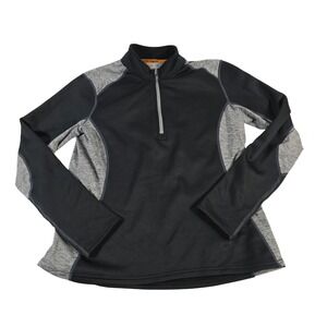 SHE Outdoor Women's Black Heather Gray Quarter Zip Pullover Sweatshirt XL TG EG‎